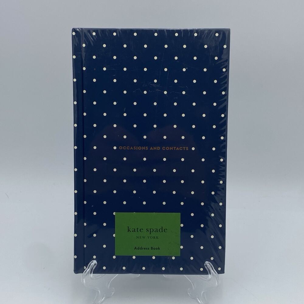 Kate Spade Occasions & Contacts Address Book Larabee Dot Navy 8.25 X5.25” SEALED